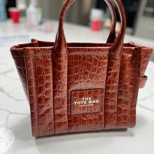 Marc Jacobs Cognac Croc-Embossed Tote
